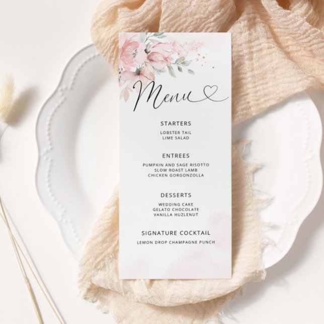 Tarjeta de menú boda floral de Rubor (Subido por el creador)