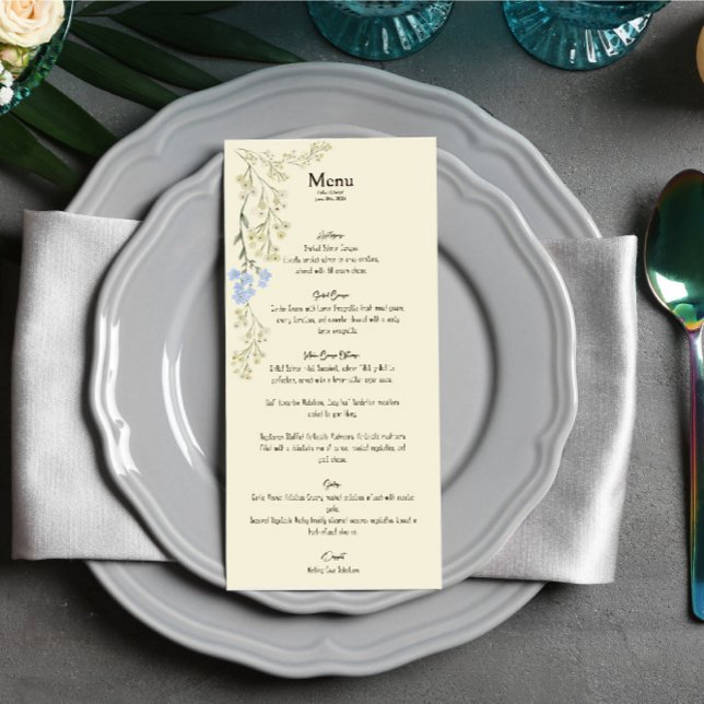 Tarjeta de menú Boda floral suave (Subido por el creador)