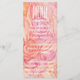 Tarjeta de menú boda Flores frescas