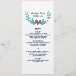 Tarjeta de menú Boda Hearts and Vines