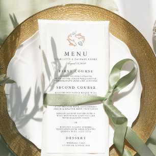 Tarjeta de menú Boda Koi Pond