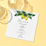Tarjeta de menú boda Lemon y Amalfi Tile<br><div class="desc">Esta tarjeta de menú boda cuenta con una parte superior de limones acuarelas y productos botánicos. La tarjeta se revierte a un patrón de mosaico de Amalfi. Utilice los campos de plantilla para DIY sus detalles personalizados. El elegante diseño es una encantadora elección para las bodas de destino italianas. Para...</div>
