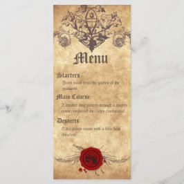 Tarjeta de menú Boda medieval