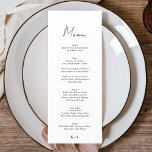 Tarjeta de menú Boda mínima<br><div class="desc">Tarjeta de menú Boda mínima</div>