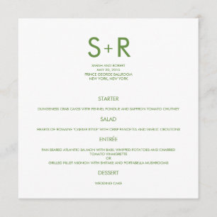 Tarjeta de menú Boda Minimalista moderna