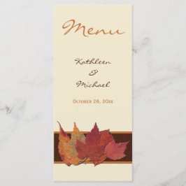 Tarjeta de menú Boda Naranja marrón marfil Dried L