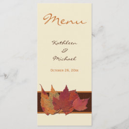 Tarjeta de menú Boda Naranja marrón marfil Dried L