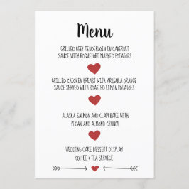 TARJETA DE MENÚ BODA ROMÁNTICA