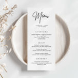 Tarjeta de menú Boda simple minimalista<br><div class="desc">Diseñada para coordinarse con nuestra colección Minimalista All In One, esta tarjeta de menú boda que combina personalizable tiene un diseño limpio y sencillo, con un tipo de letra clásico. Para una personalización más avanzada de este diseño, por ejemplo, cambiar el diseño, el tamaño de letra o el tamaño del...</div>