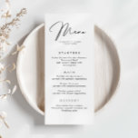 Tarjeta de menú Boda simple minimalista<br><div class="desc">Diseñada para coordinarse con nuestra colección Minimalista All In One, esta tarjeta de menú boda que combina personalizable tiene un diseño limpio y sencillo, con un tipo de letra clásico. Para una personalización más avanzada de este diseño, por ejemplo, cambiar el diseño, el tamaño de letra o el tamaño del...</div>