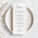 Tarjeta de menú Boda simple minimalista<br><div class="desc">Diseñada para coordinarse con nuestra colección Minimalista All In One, esta tarjeta de menú boda que combina personalizable tiene un diseño limpio y sencillo, con un tipo de letra clásico. Para una personalización más avanzada de este diseño, por ejemplo, cambiar el diseño, el tamaño de letra o el tamaño del...</div>