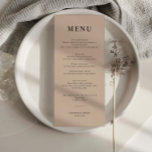 Tarjeta de menú Boda simple minimalista beige<br><div class="desc">Diseñada para coordinarse con nuestra colección Minimalista All In One, esta tarjeta de menú boda que combina personalizable tiene un diseño limpio y sencillo, con un tipo de letra clásico. Para una personalización más avanzada de este diseño, por ejemplo, cambiar el diseño, el tamaño de letra o el tamaño del...</div>