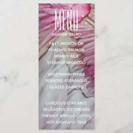 Tarjeta de menú boda Turquesa y Lavanda