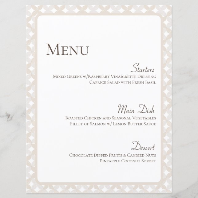 Tarjeta de menú Boho Boda 8 1/2" X 11" (Anverso)