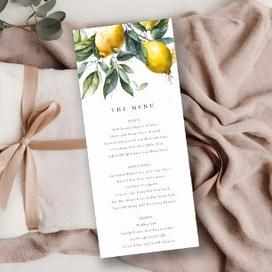 Tarjeta de menú Boho Minimal Yellow Lemon Garden W