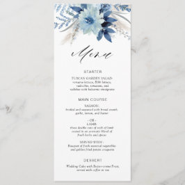 tarjeta de menú boho pampas grass