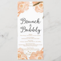 Tarjeta de menú Brunch & Bubbly – Acuarela de melo
