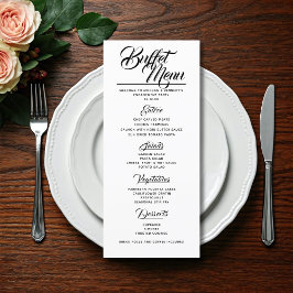 Tarjeta de menú Buffet del Boda de la parte de com