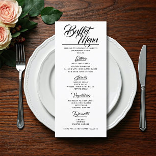 Tarjeta de menú Buffet del Boda de la parte de com