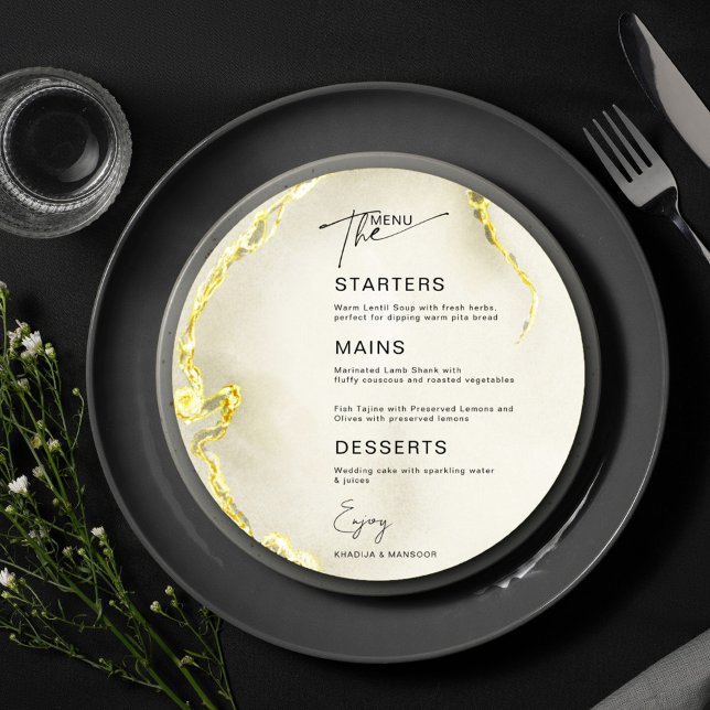 Tarjeta de menú Círculo Boda islámico de mármol do (Subido por el creador)