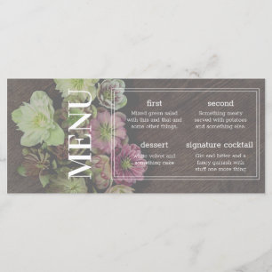 Tarjeta de menú CLSSIC Garden Hellebore Wood and W