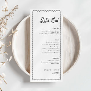 Tarjeta de menú con borde escalonado minimalista y
