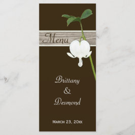 Tarjeta de menú Corazón de sangrado marrón, verde