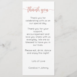 Tarjeta de menú de agradecimiento, tarjeta de agra