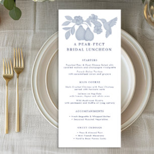 Tarjeta de menú de almuerzo de boda Perfect Pear a