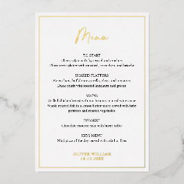 Tarjeta de menú de bautismo de niño negro, blanco 