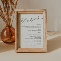 Tarjeta de menú de bebidas de Boda EVERLEIGH