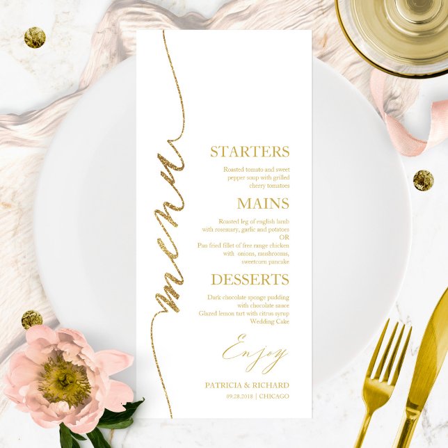 Tarjeta de menú de boda 4x9 para plato y agradecim (Subido por el creador)