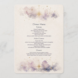 Tarjeta de Menú de Boda Celestial