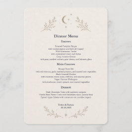Tarjeta de Menú de Boda Celestial