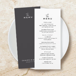 Tarjeta de menú de boda clásico chic minimalista g