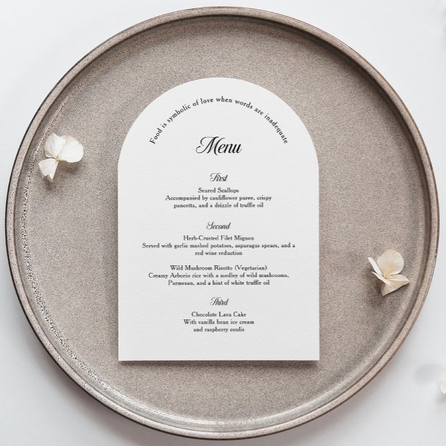 Tarjeta de menú de boda con arco elegante (Subido por el creador)