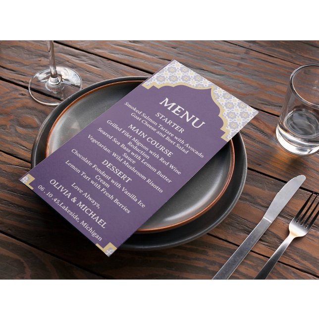 Tarjeta de menú de boda con azulejos marroquíes (Subido por el creador)