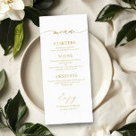 Tarjeta de menú de boda con caligrafía chic 4x9 pa<br><div class="desc">Una simple tarjeta de menú de boda con caligrafía chic. Ofrezco un servicio de personalización gratuito,  si tiene alguna pregunta o solicitud especial,  no dude en ponerse en contacto conmigo.</div>