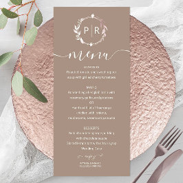 Tarjeta de menú de boda con foto personalizada de 