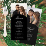 Tarjeta de menú de boda con foto simple y moderna<br><div class="desc">Esta tarjeta de menú de boda con foto simple y moderna es para la pareja minimalista. Colores cambiables para adaptarse a cualquier paleta. Simplemente edite usando la herramienta de diseño para hacer sus cambios.</div>