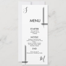 Tarjeta de menú de boda con líneas abstractas en b