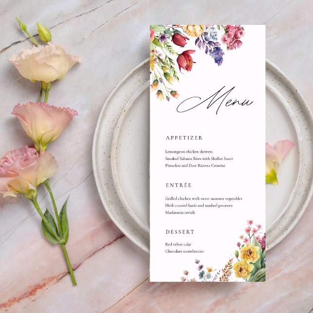 Tarjeta de menú de boda de Amor en Floración (Subido por el creador)