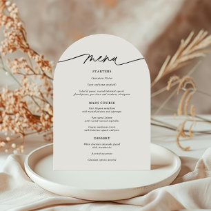 Tarjeta de menú de Boda de arco simple