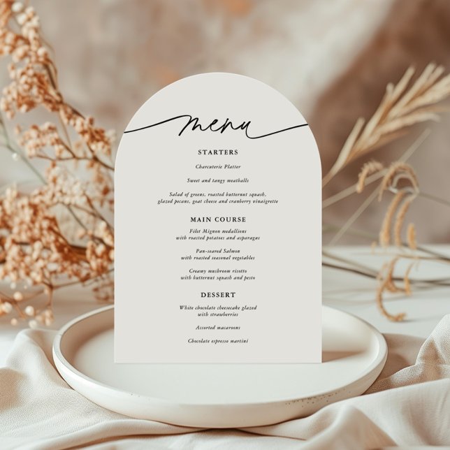 Tarjeta de menú de Boda de arco simple (Subido por el creador)