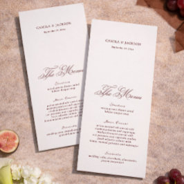 Tarjeta de menú de boda de crema victoriana y burg