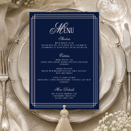 Tarjeta de menú de boda de dinero antiguo de la ma