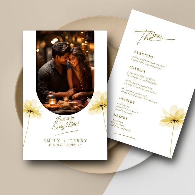 Tarjeta de menú de Boda de fotografías de la Grace (Subido por el creador)