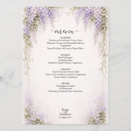 Tarjeta de menú de boda de glicina Regency