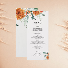Tarjeta de menú de boda de hierba de Pampas Boho t