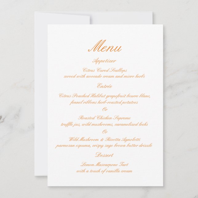 Tarjeta de menú de boda de jardín de verano Ranunc (Anverso)